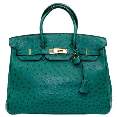 hermes green ostritch bags
